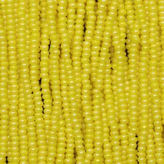 Czech Seed Beads, 11/0 - Opaque Rainbow Light Yellow (strung)
