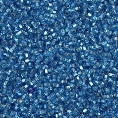 Czech Seed Beads, 10/0 - Silverlined Medium Aqua Square Hole (loose)