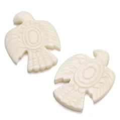 EAGLE BONE PENDANT IN WHITE 45X35MM