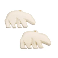BEAR BONE PENDANT - IN WHITE 45X27MM