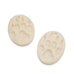 BONE BEAR PAW 1.25 INCH WHITE