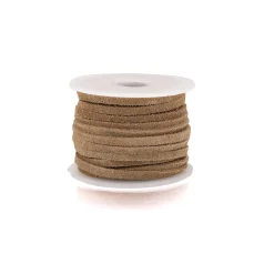 Suede Leather Lacing 3mm 5 Yard Spool - Tan