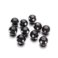 Skunk Beads Black and White 12mm