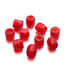 Faceted "Russian Style" Red Beads 8mm