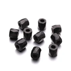 Faceted "Russian Style" Black Beads 8mm