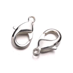 Lobster Claw Clasp 19x10mm .999 Fine Silver Plated