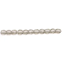 Beads, Czech Firepolish, 3mm Round, Black Diamond