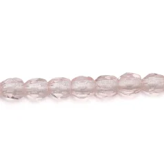 Beads, Czech Firepolish, 3mm Round, Rosaline