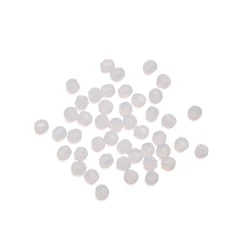 Beads, Czech Firepolish, 3mm Round, OPAL Crystal