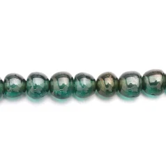 Beads, 6mm Round,  Transparent Lustre,  TEAL