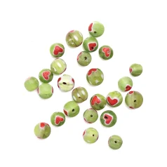 7mm Round Heart - Light Green