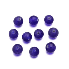 Beads, 8mm Round Transparent, ROYAL BLUE