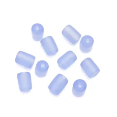 Beads, Glass Beads,  9x6mm Tube Transparent Matte, SAPPHIRE