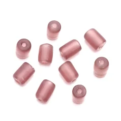Beads, Glass Beads,  9x6mm Tube Transparent Matte, AMETHYST