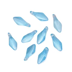 Beads, Glass Beads, 15x6mm Dagger Drop, LIGHT AQUA