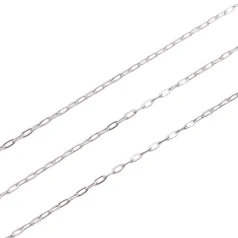 Paper Clip Chain, 2.1mm, 304 stainless steel chain with ION Silver Plating.  Nickel Free