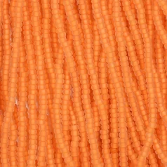 Czech Seed Beads, 11/0 - Frosted Crystal Neon Orange Lined Matt (Strung)