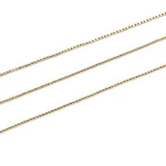 BABY BOX CHAIN 1.0mm 304 stainless steel chain with ION 14K Gold Plating.  Nickel Free