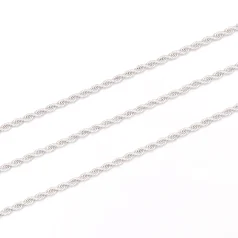 ROPE CHAIN 2mm 304 stainless steel chain with ION Silver Plating.  Nickel Free