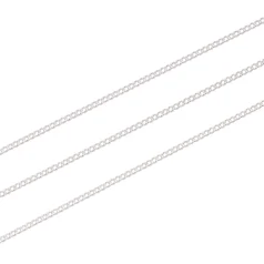 Curb CHAIN 1.4mm 304 stainless steel chain with ION Silver Plating.  Nickel Free
