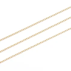 Cable CHAIN 1.8mm 304 stainless steel chain with ION 14K Gold Plating.  Nickel Free