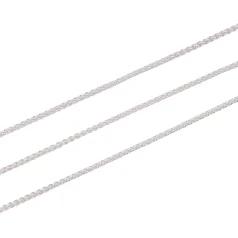 Wheat CHAIN 1.5mm 304 stainless steel chain with ION Silver plating.  Nickel Free