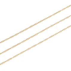 Singapore CHAIN 1.5mm 304 stainless steel chain with ION 14K Gold Plating.  Nickel Free