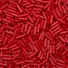 Preciosa Czech Bugles Beads size 3 –Opaque Red (loose)