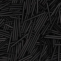 Preciosa Czech Bugle Beads 30mm - Opaque Black (loose)