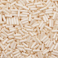 Preciosa Czech Bugles Beads size 3 –Pearlized Eggshell (loose)