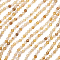 Natural Yellow Crystal Faceted 4mm Rounds