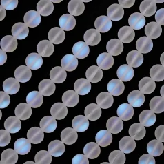 Plated Heat Treated Crystal Frosted Round Beads, 8mm