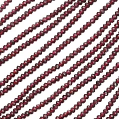 Garnet Faceted Rondelle Beads, 3x4mm