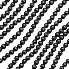 Black Obsidian Faceted Round 6mm