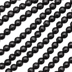 Black Obsidian Faceted Round 8mm