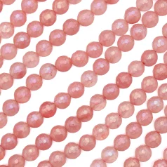 Plated Cherry Quartz Faceted Round 8mm