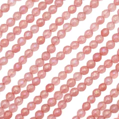 Plated Cherry Quartz Faceted Round 6mm