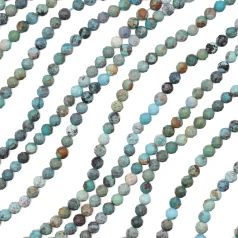 B Grade Hubei Turquoise Faceted Small Round 4mm