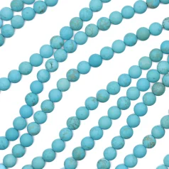 Blue Turquoise Matte Round 6mm