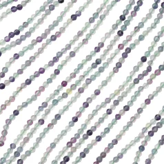 Rainbow Fluorite 3mm Faceted Round - Green