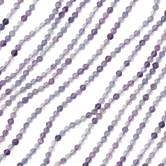 Rainbow Fluorite 3mm Faceted Round -Purple
