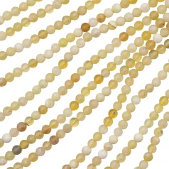 Yellow Opal Round Beads, 4mm
