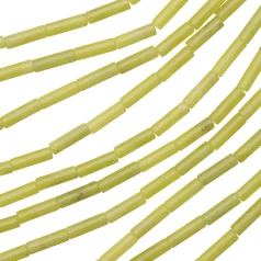 Lemon Jade Tube Beads 4x13mm