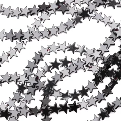 Hematite Flat Star Beads, 8mm