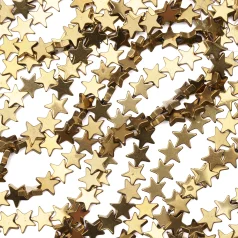Gold Plated Hematite Star Beads 8x8mm