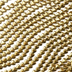 Gold Plated Hematite Heart Beads, 6x6mm