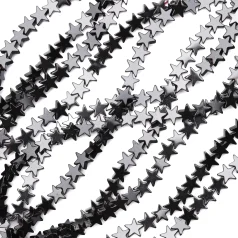 Hematite Flat Star Beads 6mm