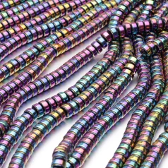 Plated Hematite Rondelle 4x8mm