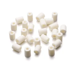 Tube bone beads 10x6mm - White