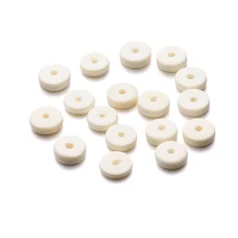 Spacer Flat Beads 10x2mm - White